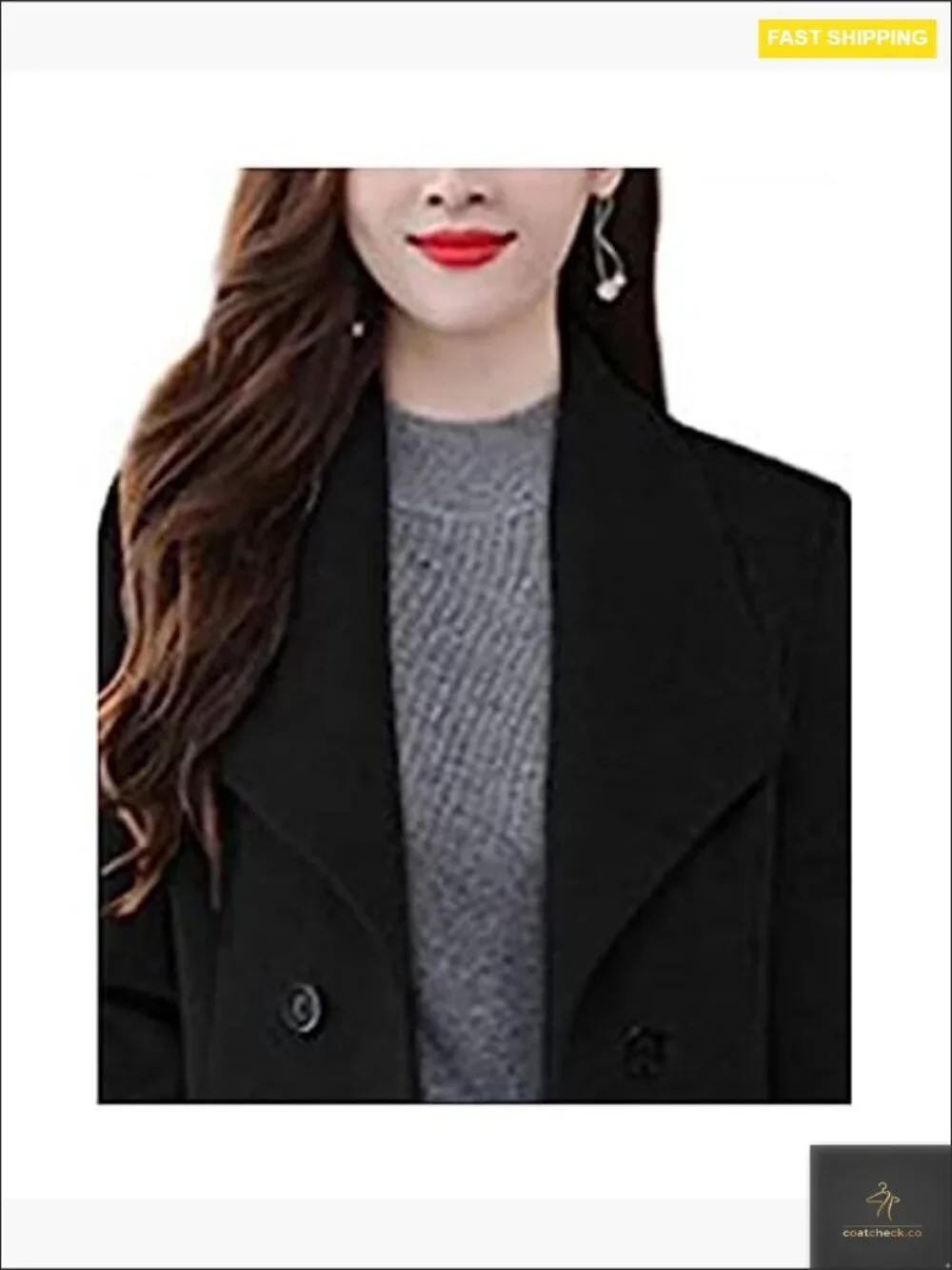 Wool Blend Pea Coat Double Breasted Shawl Collar Trench Maxi Winter Warm_4